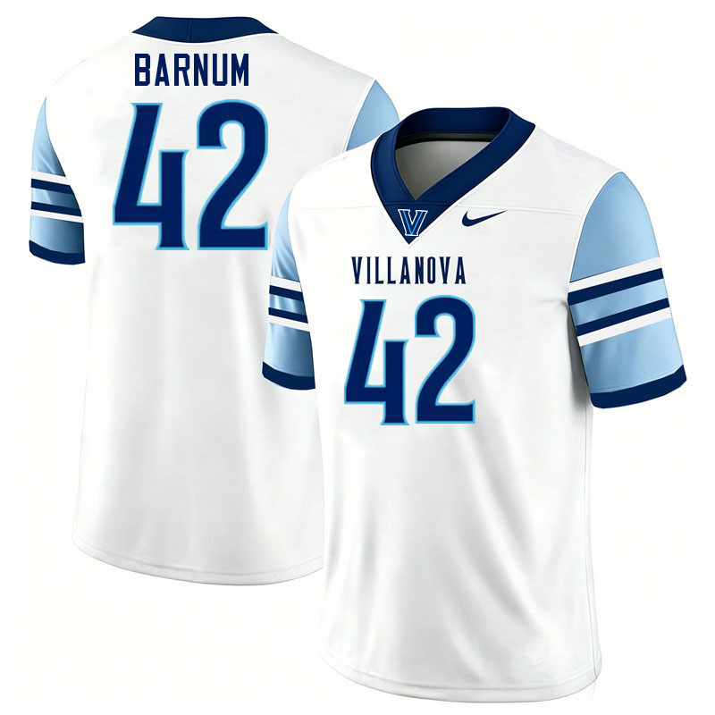 Villanova Wildcats #42 Jack Barnum College Football Jerseys,Uniforms-White